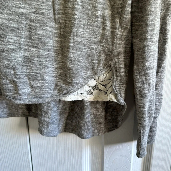 French Connection | Lace Knit Pullover | Gray/Cream | size M - Picture 7 of 9